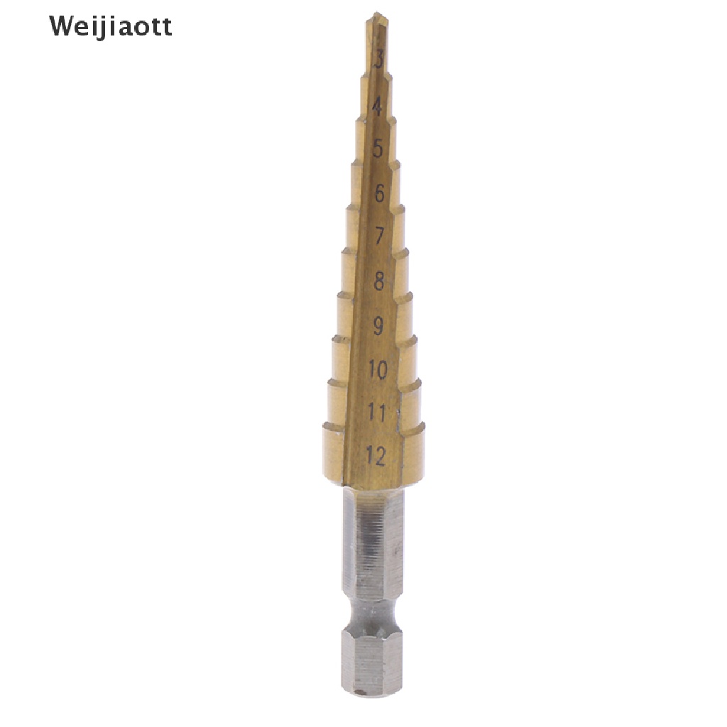 Mũi khoan bước trục lục giác phủ titan kích thước 3-12mm