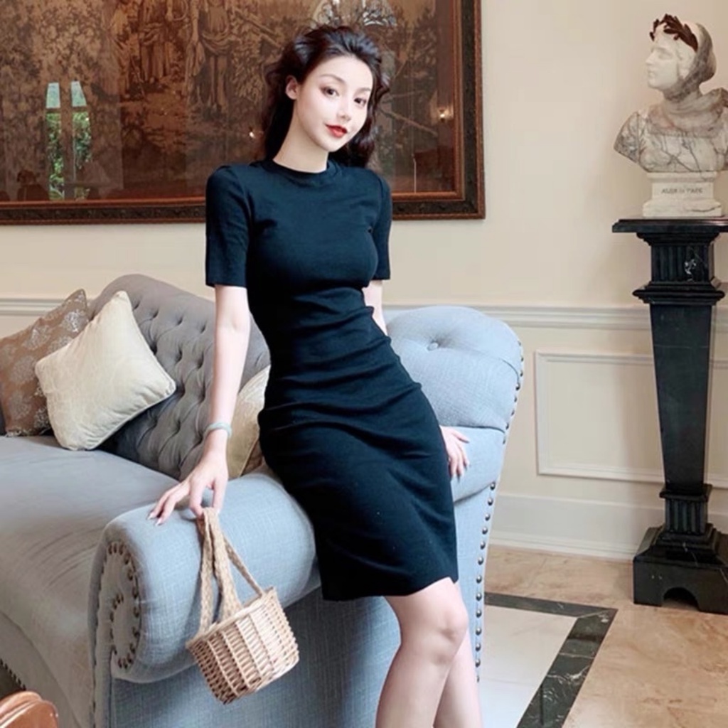 Đầm body tay ngắn ôm dáng quyến rũ nhiều màu sắc