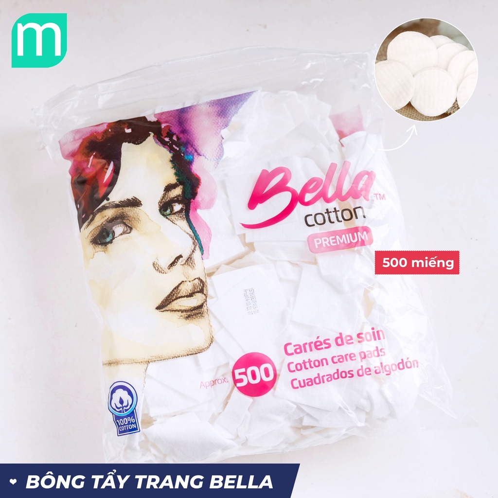 Bông Tẩy Trang Bella 500 miếng