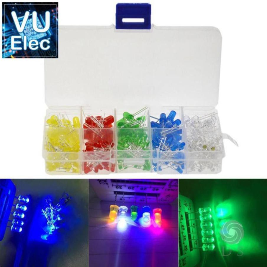 Led 3MM Phủ Đỏ, Vàng, Xanh Lá, Xanh Dương (10c)