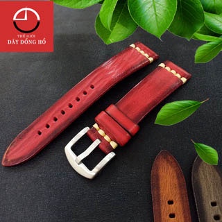 Dây đồng hồ da bò thật một lớp size 20mm, 22mm LOANG MÀU phong cách cổ điển