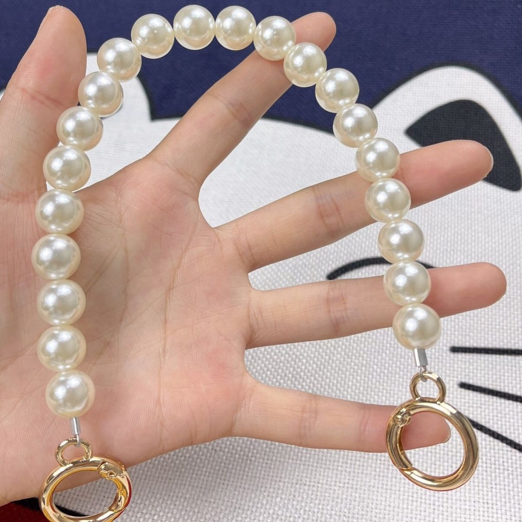 [Giao Hàng Nhanh] Phụ Kiện Hạt Ngọc Trai Trang Trí Túi Xách Nữ Dây Xích Ngắn V