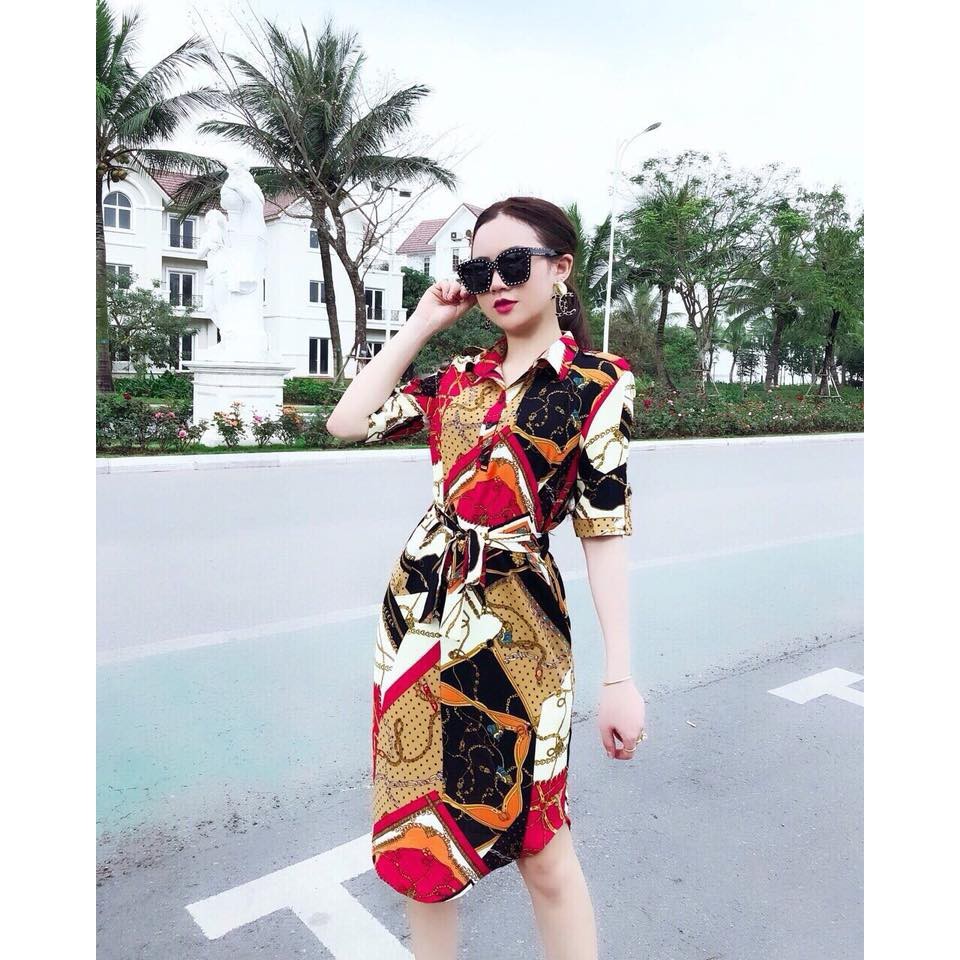 Váy suông đuôi tôm mặc dược 2 kiểu