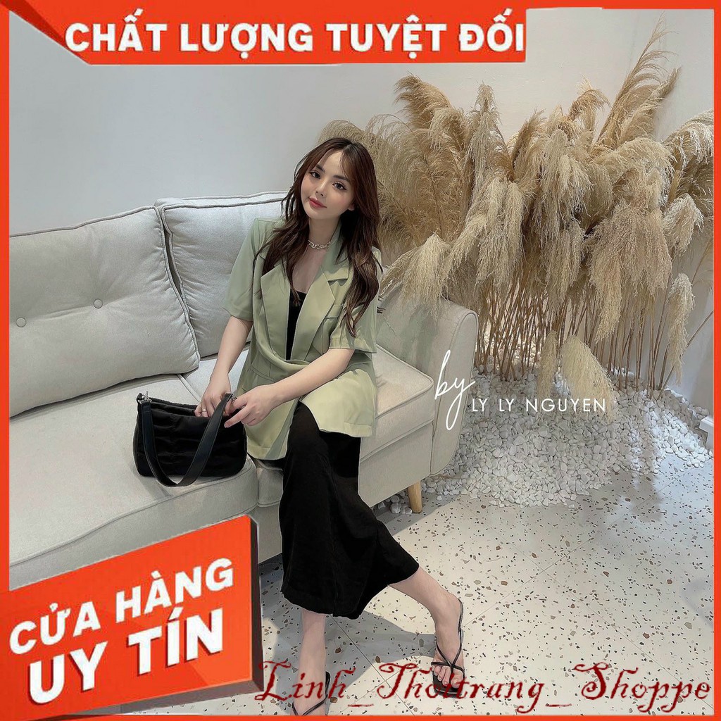 Áo vest-blazer dáng suông ngắn tay mặc mùa hè LS-51