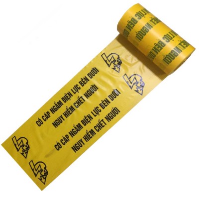 KHUYẾN MÃI - Cuộn rào, băng cảnh báo cáp ngầm điện lực màu vàng đen 15cm*100m