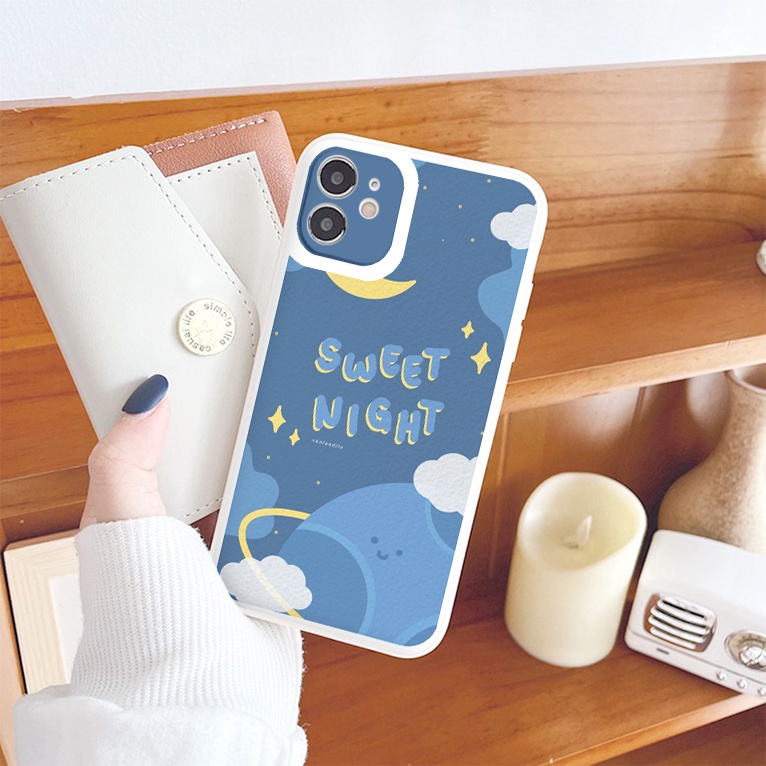 Ốp iphone - Ốp lưng iphone cạnh vuông Sweet night dành cho ip 6 đến 14promax - ng228