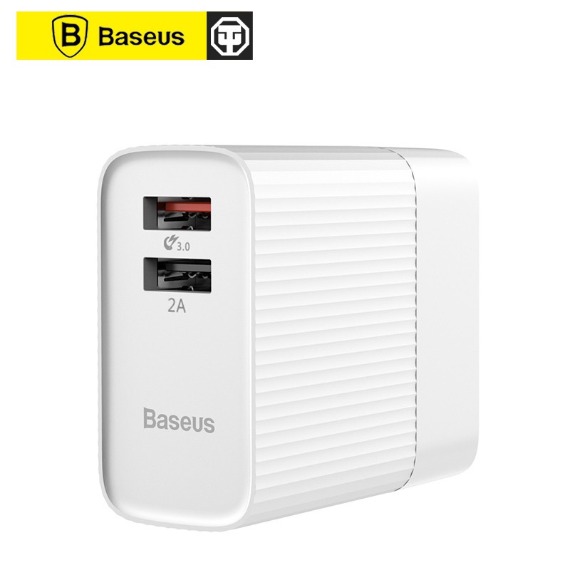 Củ Sạc Nhanh 2 cổng Baseus Transun Series Dual-U xoay 180 độ quick Charge 3.0 (3A) dành cho iPhone , SamSung , Xiaomi...