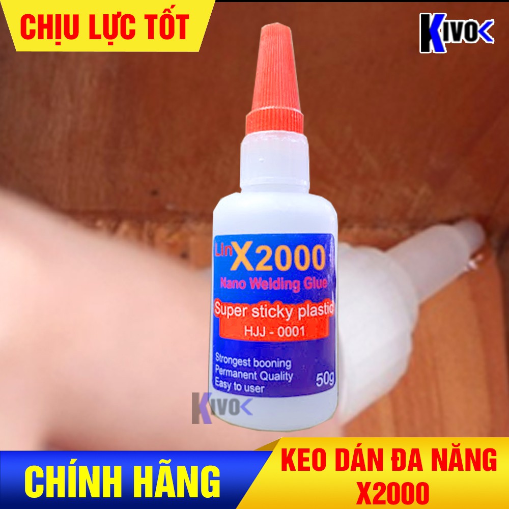 Keo X2000 Keo Dán Đa Năng 50G - Keo Chống Thấm Nước Dán Giày Dép,Cao Su, Sản Phẩm Gỗ,Linh Kiện Điện Tử,.... - Kivo