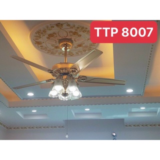 Quạt Trần Đèn Nhập Khẫu 5 chao hoa động cơ Dc điều khiển 6 số