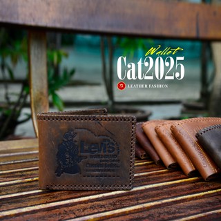[DA THẬT] Ví nam thời trang da thật dập hình Cao Bồi Levis Cat2025, nhiều ngăn, nhỏ, gọn - Cat Leather