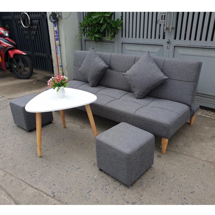 Ghế Sofa Bed - Sofa Giường Thông Minh 1m75 * 95cm 5 Chân Gỗ - Khung Gỗ Sồi Tự Nhiên