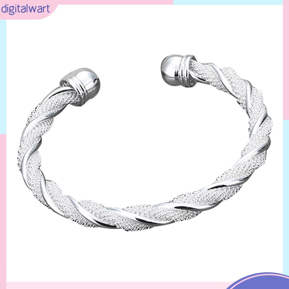 Vòng tay mạ bạc kiểu dáng đơn giản thanh lịch cho nữ