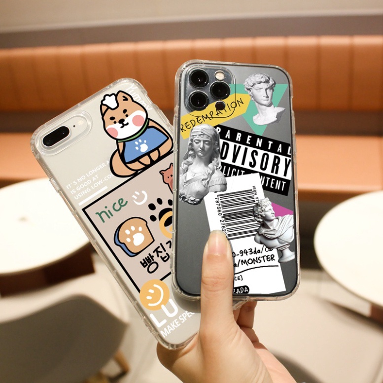 Ốp lưng iphone 6, 6s plus, 7 8 Plus, X, XS, XR, XSMAX, 11, 12, 13 PROMAX TRONG SUỐT TRỪU TƯỢNG 2061 PKVN