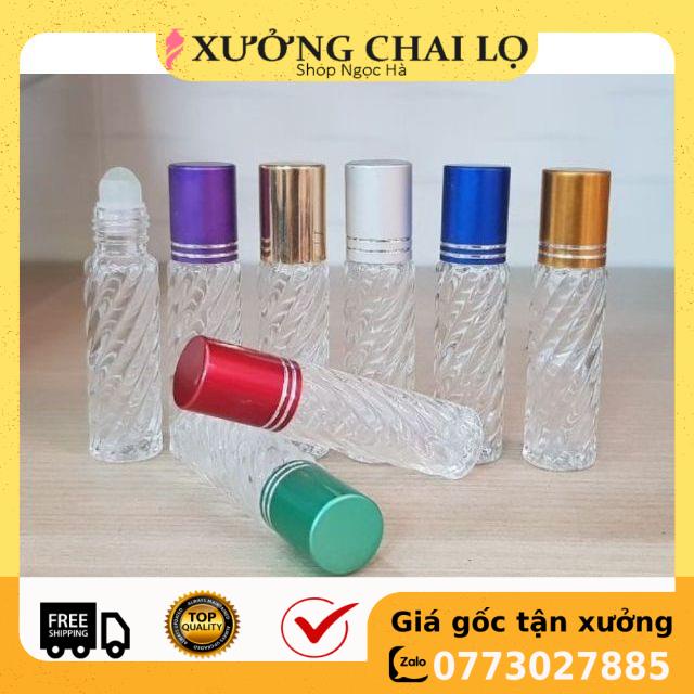 Lọ chiết nước hoa bi lăn xoắn 10ml đựng dầu thơm