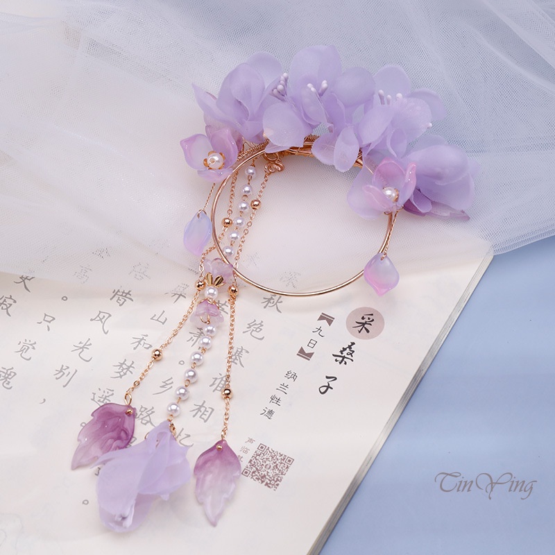 GETNOIVAS Trâm Cài Tóc Trung Hoa Bằng Lụa Thanh Lịch Cho Nữ