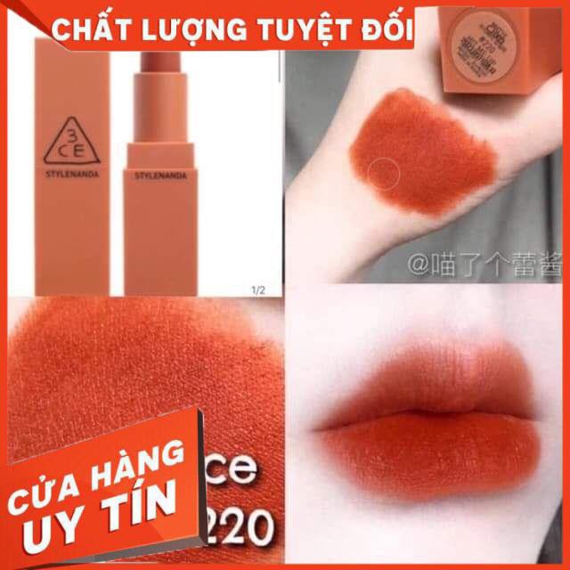 Auth 100% Son thỏi 3CE màu 220 221 222 cho các ty | BigBuy360 - bigbuy360.vn