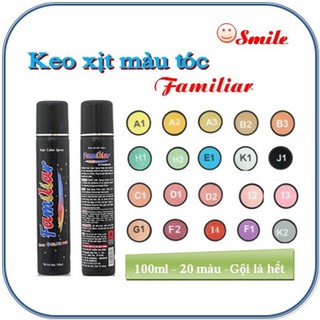 Combo 5 Keo xịt tóc màu Familiar- nhuộm tạm thời, gội là hết