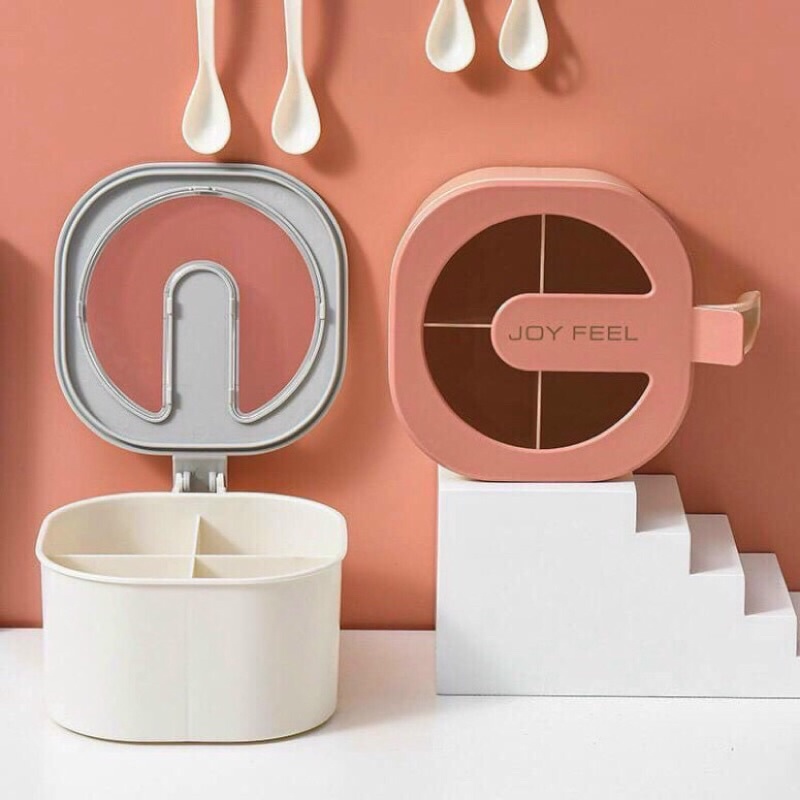 Hộp, Hũ đựng gia vị 4 ngăn có nắp đậy vệ sinh hàng cao cấp siêu bền