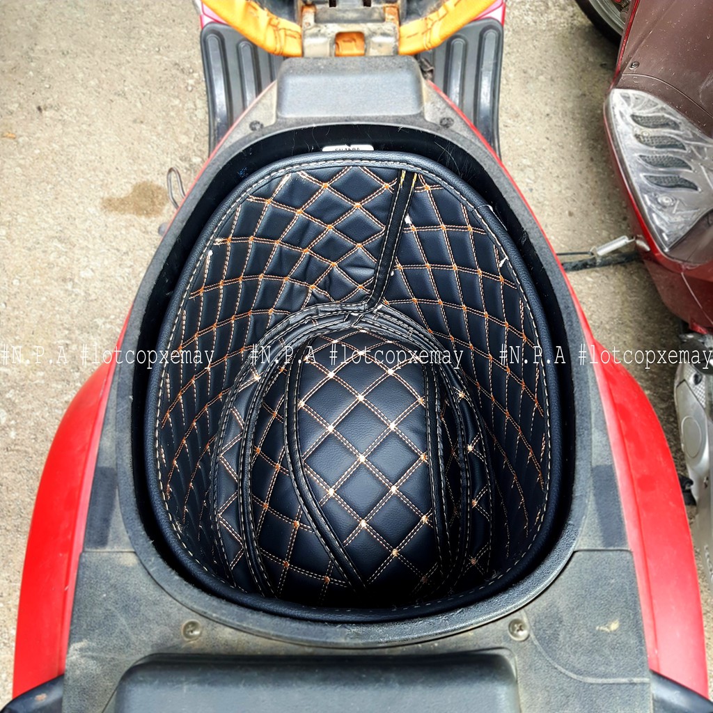 Lót cốp da cách nhiệt và chống sốc cho xe Vespa LX Có Túi da đựng giấy tờ, Bảo Hành 2 năm.