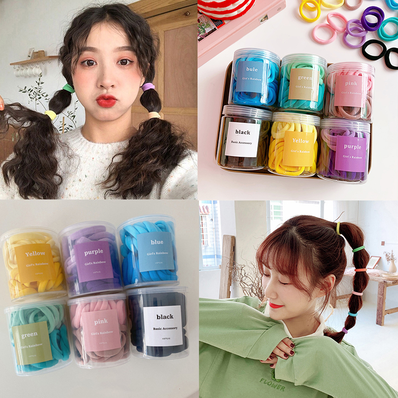 Set 50 dây buộc tóc co giãn nhiều màu thời trang cho nữ