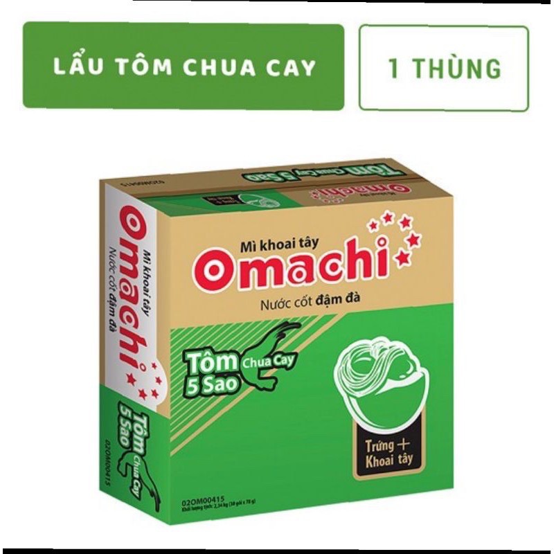 Thùng 30 gói Mì khoai tây Omachi sườn hầm ngũ quả / tôm chua cay/ bò hầm 80g | BigBuy360 - bigbuy360.vn