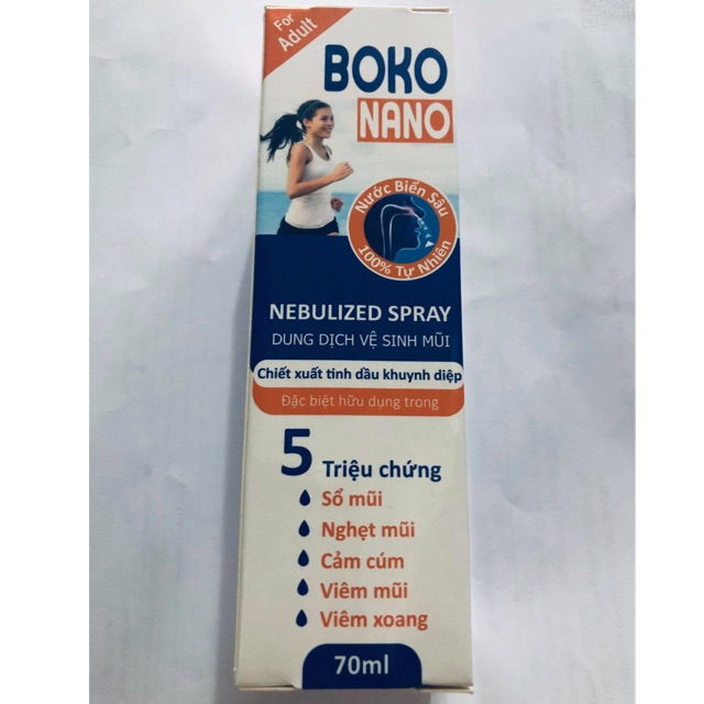 Dung dịch vệ sinh mũi Boko Nano (hỗ trợ sổ mũi, nghẹt mũi, cảm cúm, viêm mũi, viêm xoang)