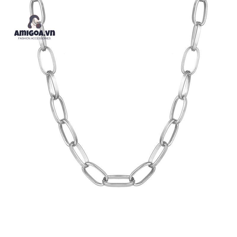 Vòng cổ Kim Loại Ngắn Phong Cách Punk Cổ Điển