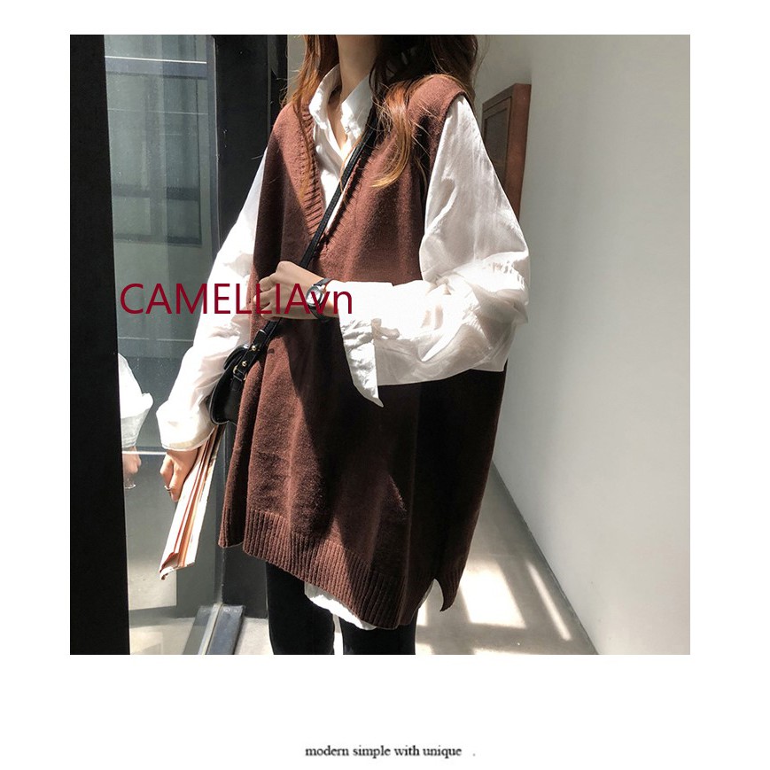 [Mã WAMT10K giảm 10k cho đơn 0k] Kumivn áo gile len mỏng phom rộng dài ulzzang Hàn Quốc | BigBuy360 - bigbuy360.vn