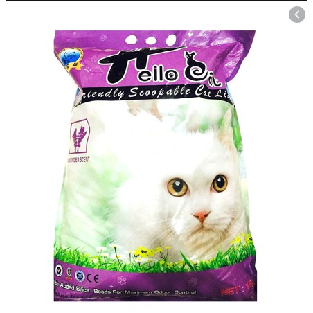 Cát vệ sinh cho mèo HELLO CAT 10lit - Cát Hút ẩm tốt, mùi  dễ chịu Cát vệ sinh cho mèo HELLO CAT