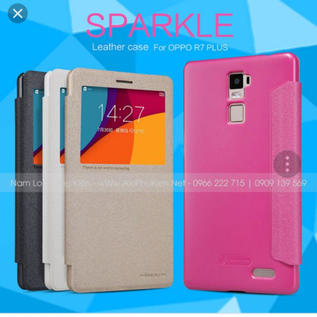 Bao da nillkin chính hãng oppo R7 plus màu hồng