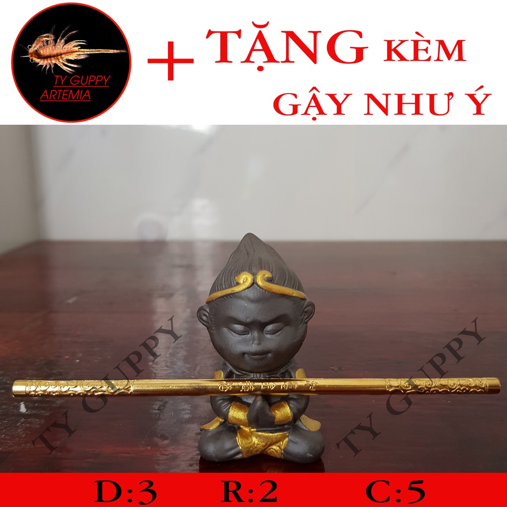 Tượng Tôn Ngộ Không,Tượng Tề Thiên Đại Thánh,phụ kiện trang trí bể cá thủy snh,7 màu