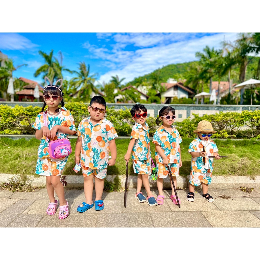 Bộ đũi hoa quả kèm kính đi biển đi du lịch cho bé trai bé gái 1 2 3 4 5 6 7 8 9 tuổi Beekidsmemory