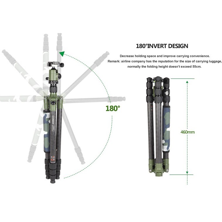 CHÂN MÁY ẢNH COMAN TA140CTN0, CARBON