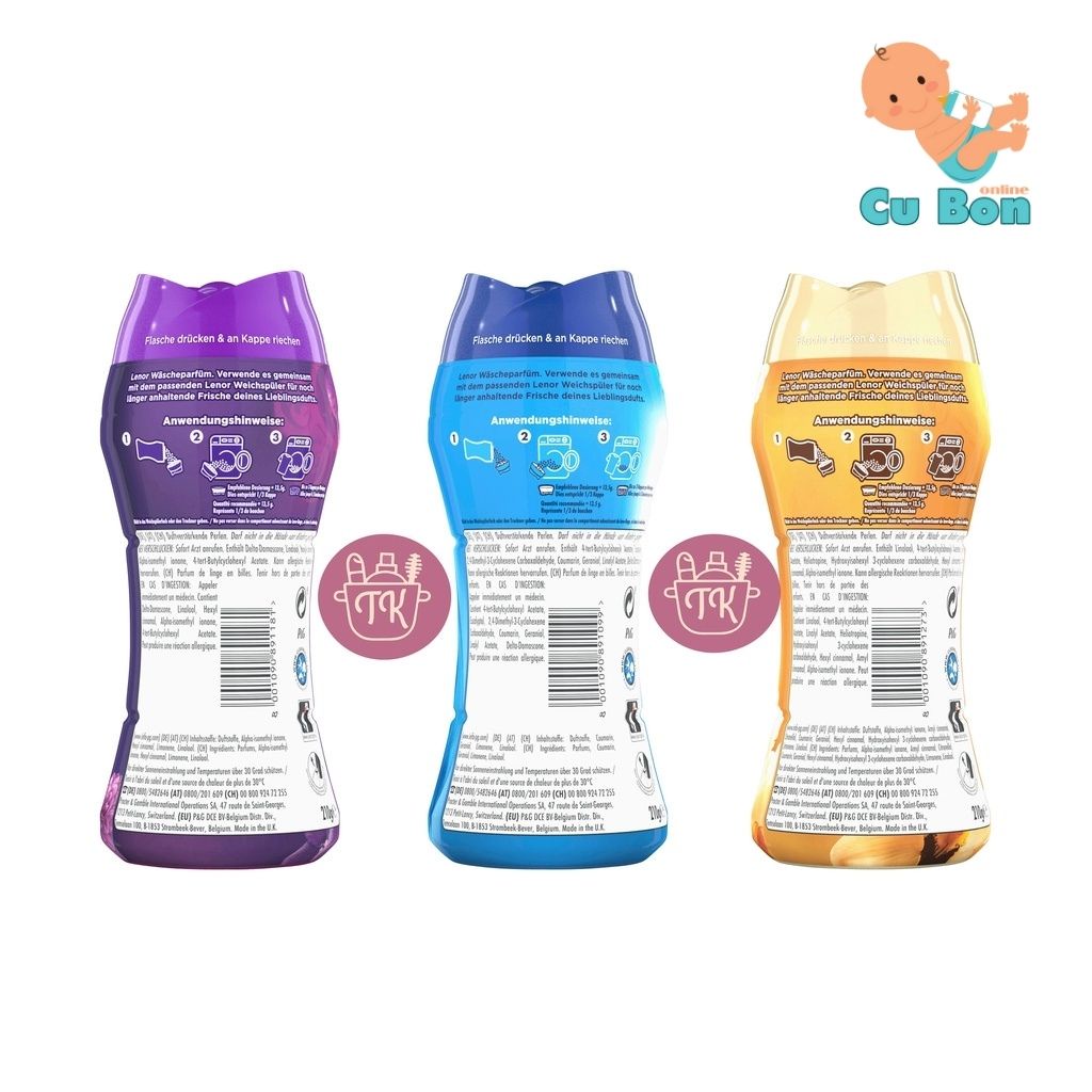 Viên xả vải khô hương nước hoa Lenor hàng Đức 210g giúp mềm vải quần áo mà còn lưu lại mùi thơm lâu như hương nước hoa