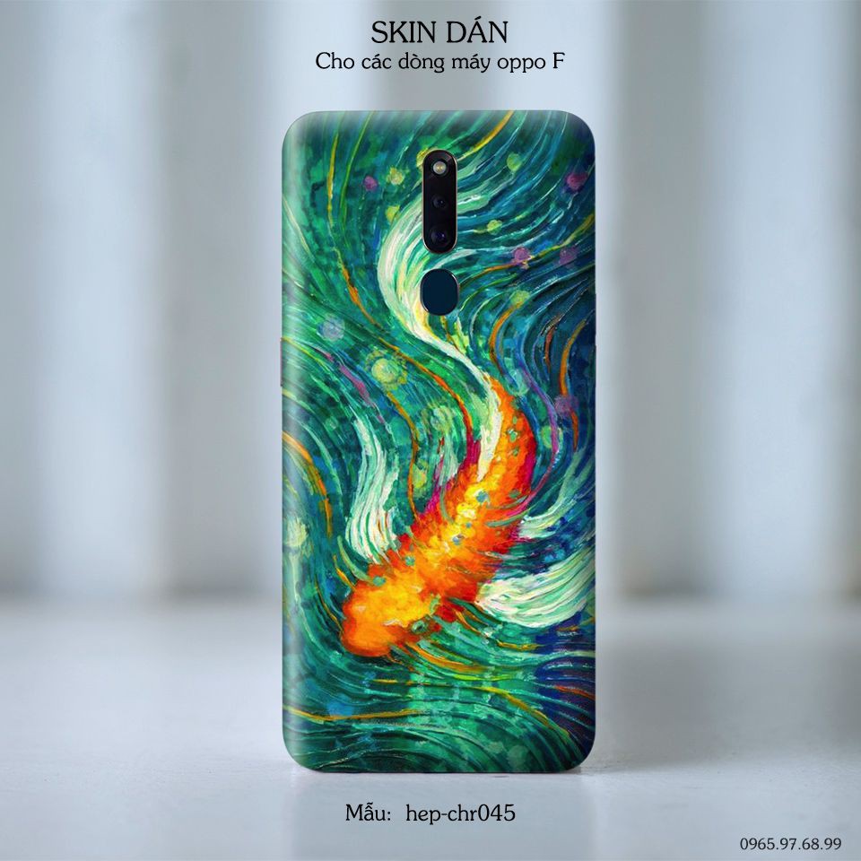 Skin dán cho các dòng điện thoại Oppo F5 - F7 - F9 - F11 in hình cá chép cực đẹp