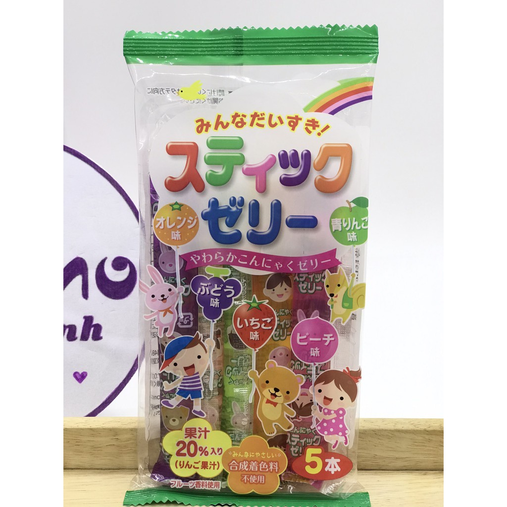 THẠCH TRÁI CÂY 5 VỊ-MINNA DAISUKI STIC JELLY