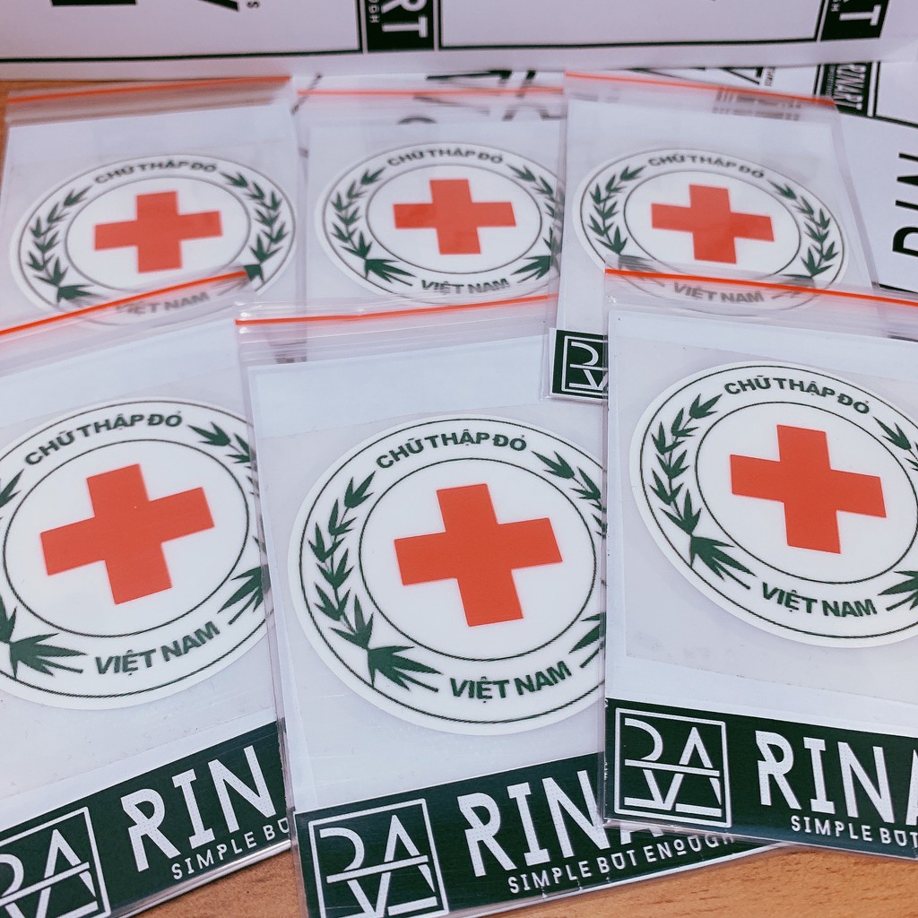 Decal ủi hội chữ thập đỏ | Logo Sticker Patch in áo ủi trực tiếp lên vải  Decal in áo ủi trực tiếp lên vải