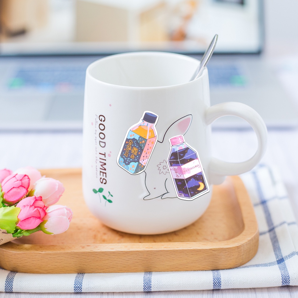 Bộ 50 Miếng Dán Trang Trí Laptop Chống Thấm Nước In Họa Tiết Hoạt Hình Dễ Thương Diy