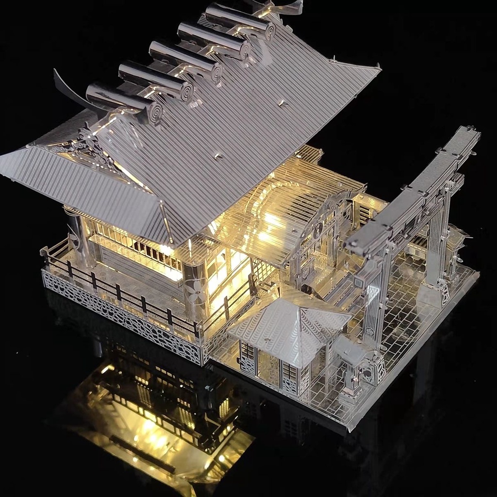 Đồ Chơi Lắp Ráp Mô Hình Nhà Shrine 3D Bằng Kim Loại DIY