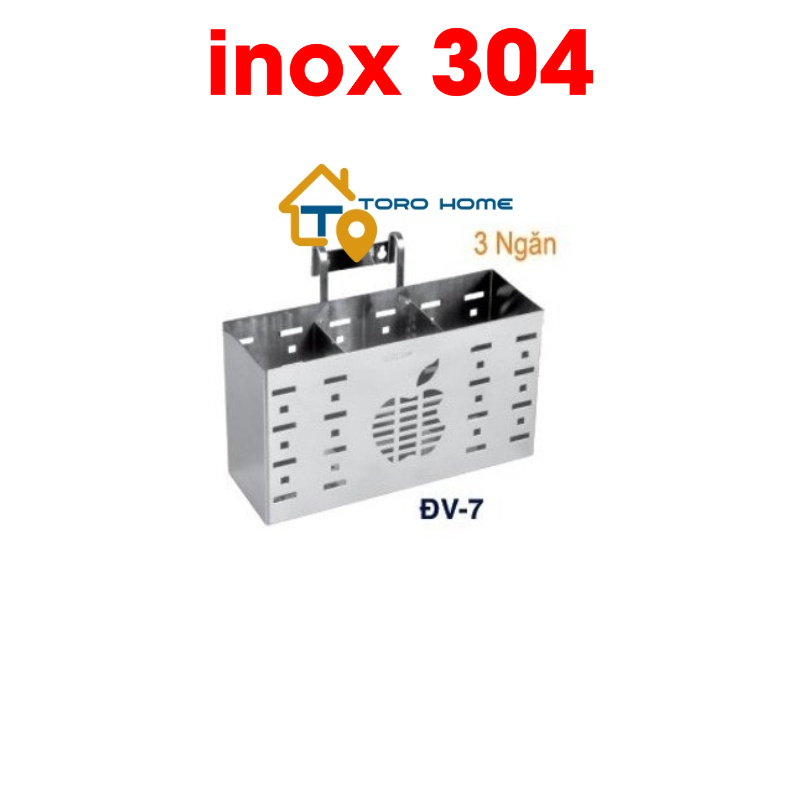 Ống đũa inox 304 loại 3 ngăn ĐV-7, 2 ngăn ĐV-8, 1 ngăn ĐV-9 Tấm đúc vuông hình trái táo, Cam kết inox chuẩn 304