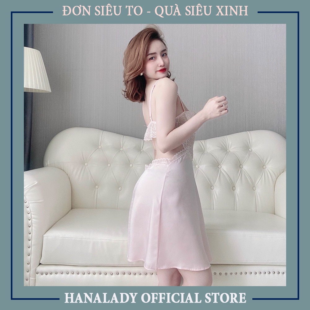 Váy ngủ nữ sexy phối ren cao cấp đầm ngủ có mút ngực nâng ngực kèm quần gợi cảm chất liệu cao cấp V485