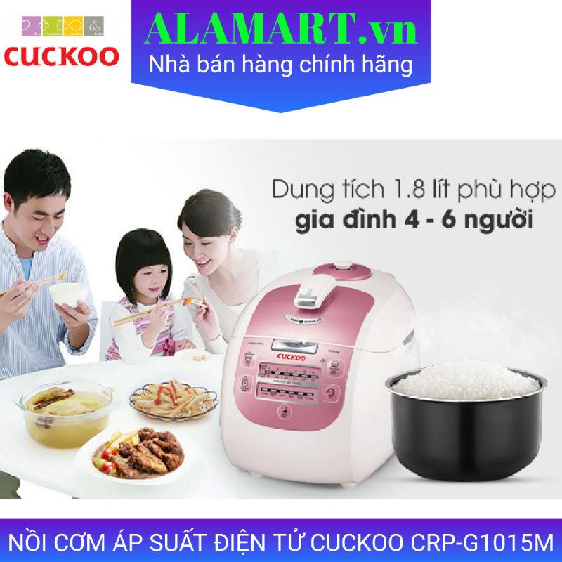 Nồi cơm Áp suất Điện tử CUCKOO CRP-G1015M 1.8L  dùng cho 4 - 8 người ăn 1 kg gạo