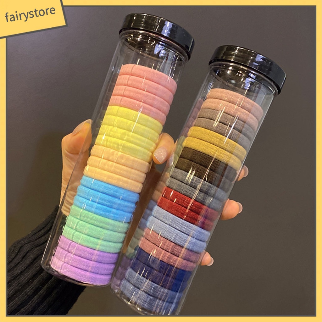 Bộ 20 Dây Cột Tóc Màu Trơn Độ Co Giãn Cao Chống Trượt Mềm Mại Dành Cho Nữ