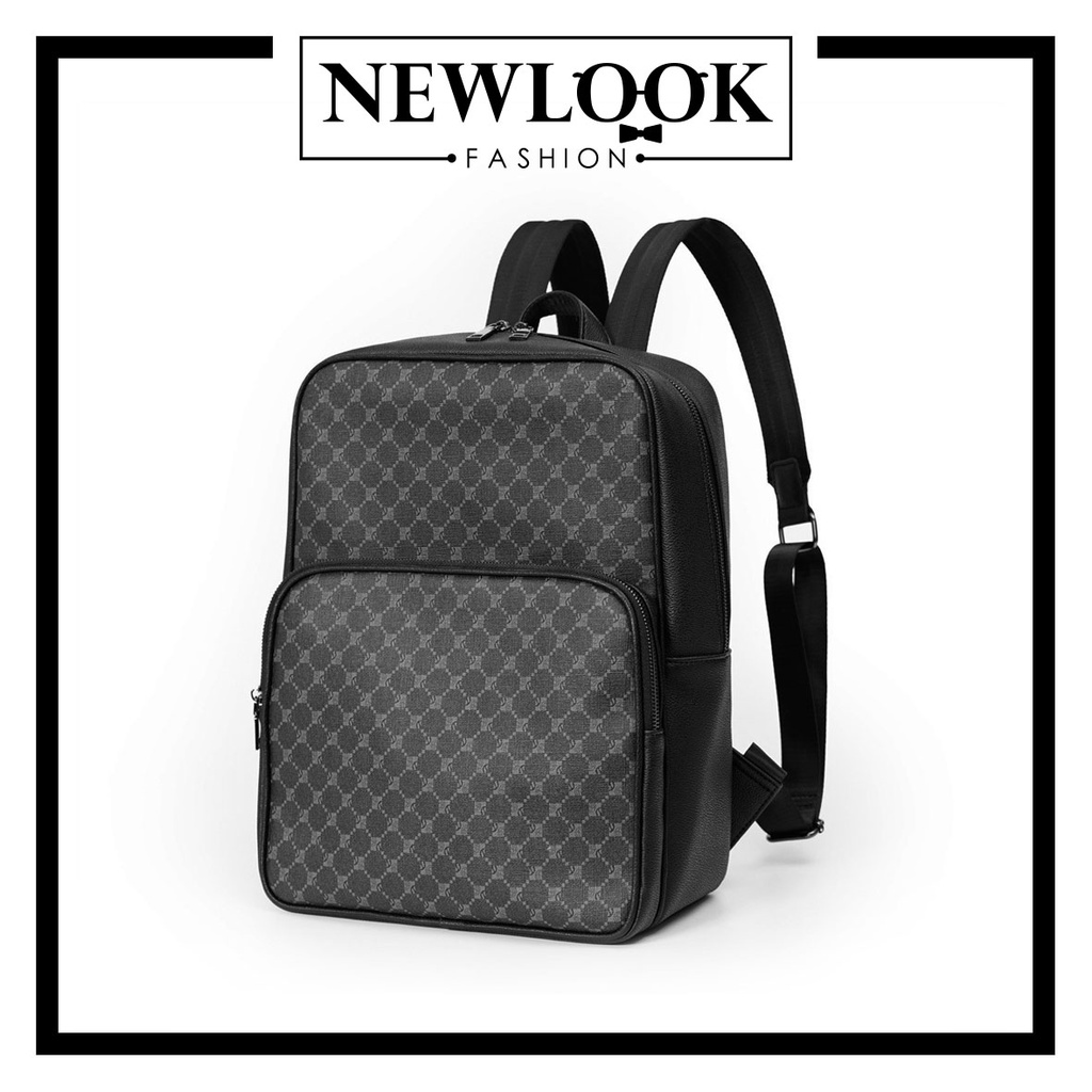 ★ BALO DA PU CAO CẤP DÀY HỌA TIẾT SỌC XÉO CHÌM STYLE CỔ ĐIỂN UNISEX DẠNG CHỮ NHẬT ĐỨNG THỜI TRANG ( 39 x 30 x 10cm )
