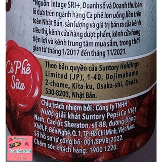 Lốc 6 lon cà phê sữa Boss Coffee Suntory 180ml