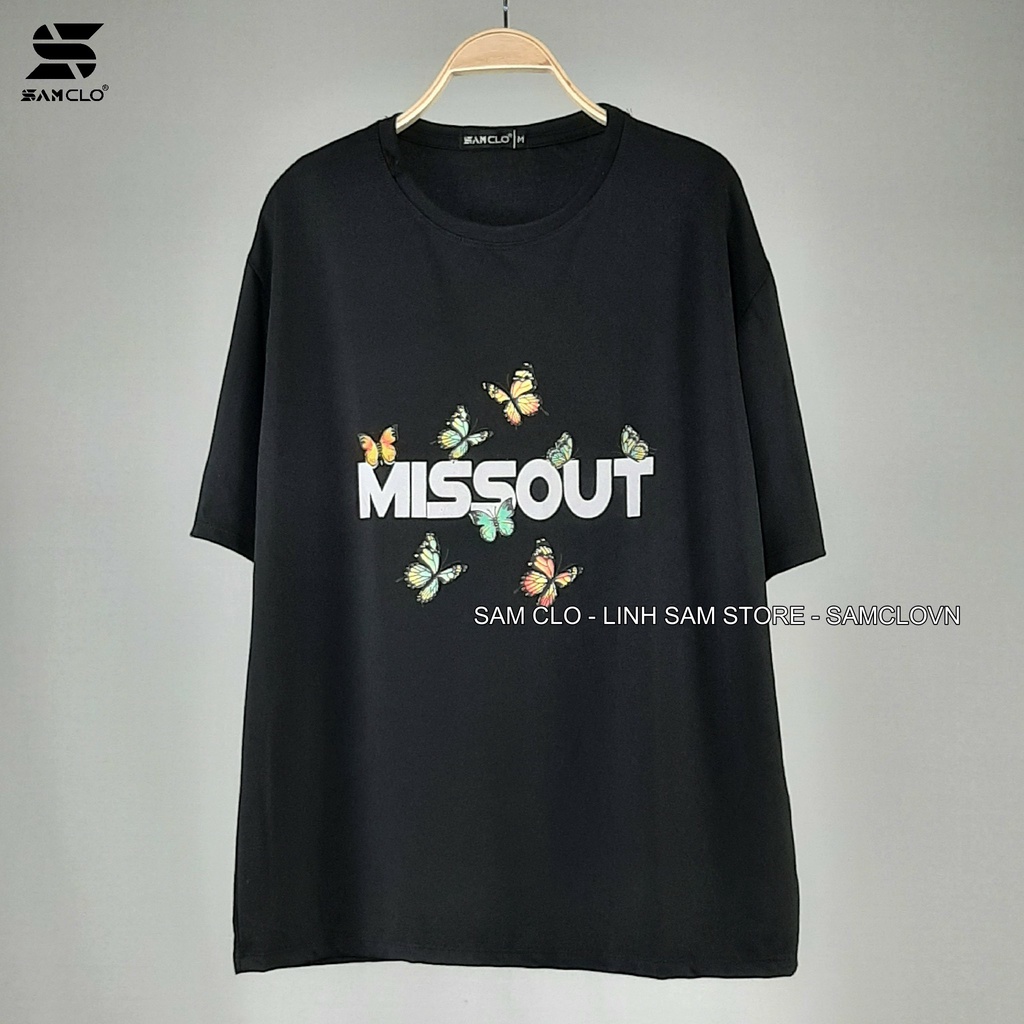 Áo phông tay lỡ nữ SAM CLO freesize thun form rộng dáng Unisex - mặc cặp, nhóm, lớp in hình BƯỚM MISSOUT BUTTERFLY