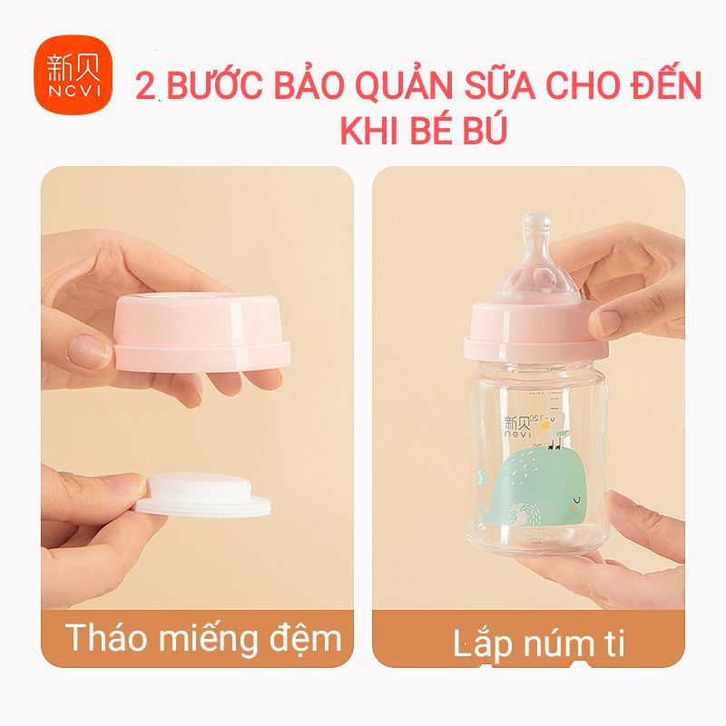 Bình trữ sữa thuỷ tinh Nevi