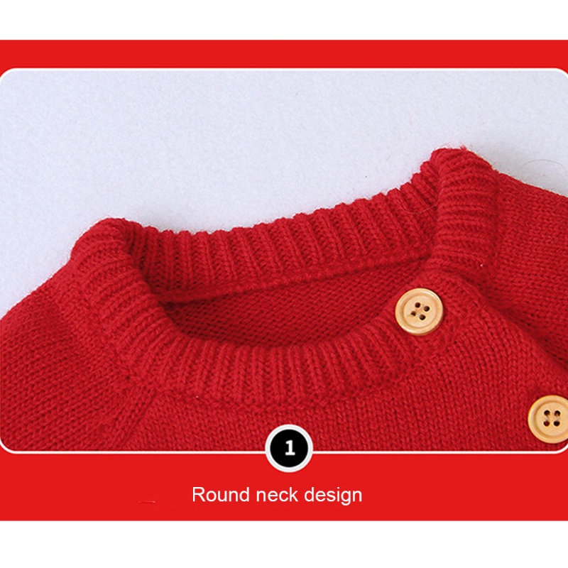 Bộ Áo Liền Quần Dệt Kim Tay Dài In Họa Tiết Tuần Lộc Hoạt Hình Dễ Thương Thời Trang Xuân