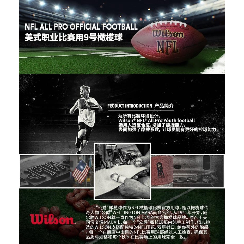 Bóng Bầu Dục Wilson NFL Kích Thước 9