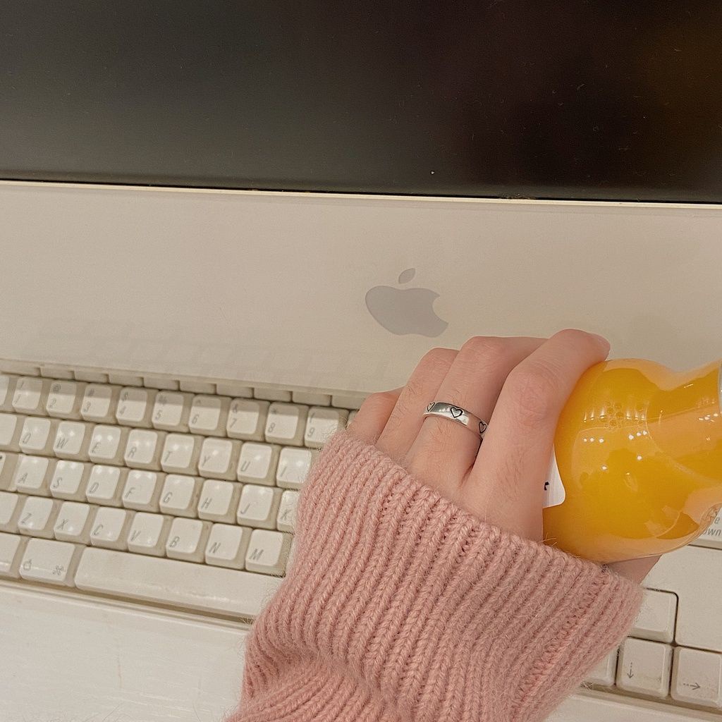 Nhẫn Hình Trái Tim Đơn Giản Phong Cách Hip Hop Hàn Quốc Có Thể Điều Chỉnh